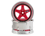 DS Racing DS-DE-024 Pink Face/Chrome Lip/Black Rivets Drift Element 5 Spoke Drift Wheels (2 Pack)