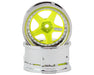 DS Racing DS-DE-029 Yellow with Chrome Lip & Rivets Drift Element 5 Spoke Drift Wheels (2 Pack)