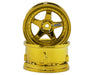 DS Racing DS-DE-031 Gold Chrome Drift Element 5 Spoke Drift Wheels (2 Pack)