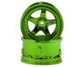 DS Racing DS-DE-032 Green Chrome Drift Element 5 Spoke Drift Wheels (2 Pack)