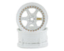 DS Racing DE-204 Triple White with Gold Rivets Drift Element 6 Spoke Drift Wheels (2 Pack)