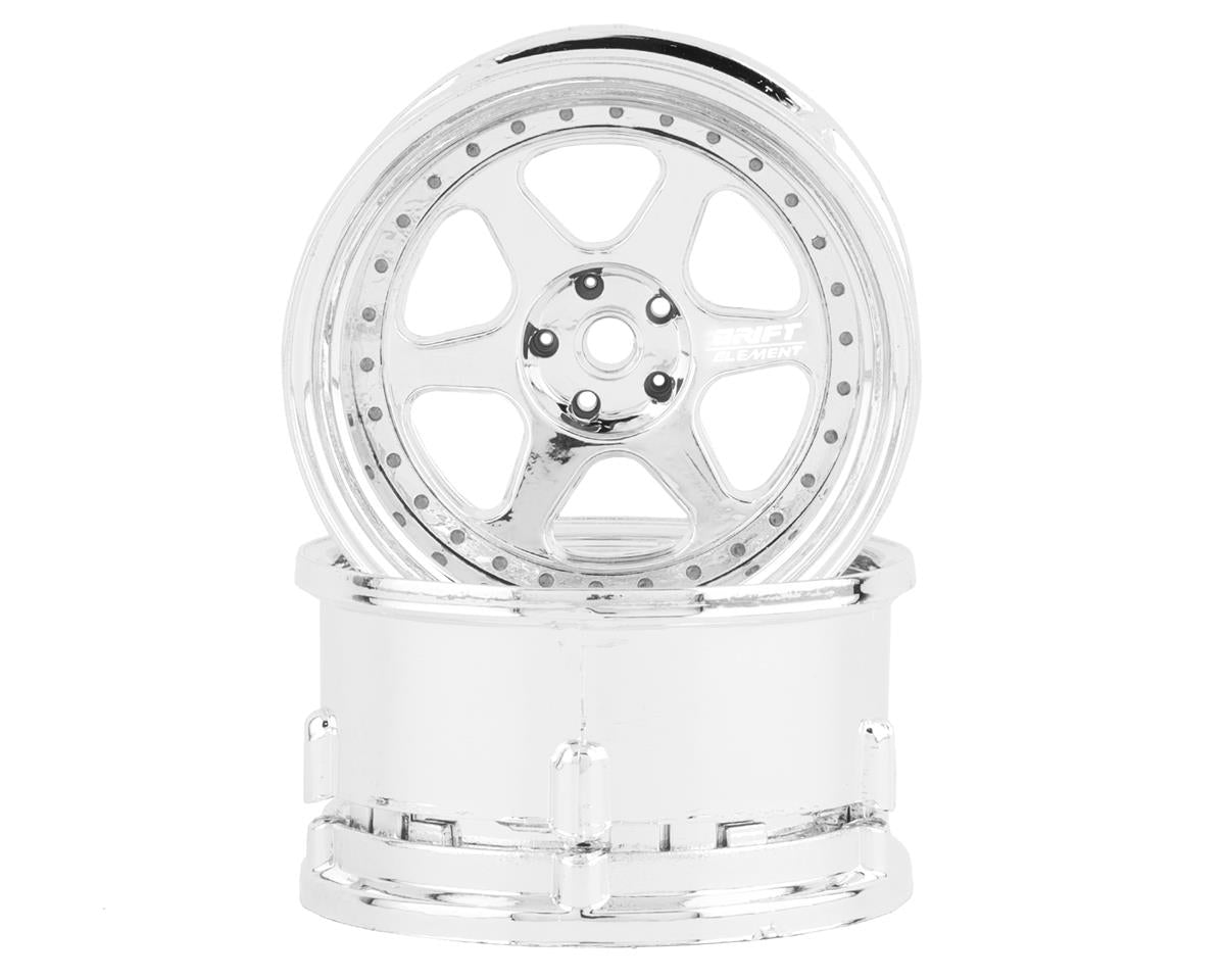 DS Racing DE-208 Triple Chrome Drift Element 6 Spoke Drift Wheels (2 P ...