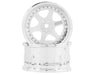 DS Racing DS-DE-210 White & Chrome Drift Element 6 Spoke Drift Wheels (2 Pack)