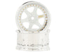 DS Racing DE-211 White & Chrome with Gold Rivets Drift Element 6 Spoke Drift Wheels (2 Pack)