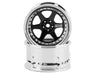 DS Racing DE-212 Black & Chrome Drift Element 6 Spoke Drift Wheels (2 Pack)