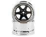 DS Racing DE-213 Black & Chrome with Gold Rivets Drift Element 6 Spoke Drift Wheels (2 Pack)