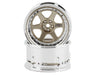 DS Racing DS-DE-215 Gold & Chrome Drift Element 6 Spoke Drift Wheels (2 Pack)
