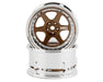 DS Racing DE-221 Bronze & Chrome Drift Element 6 Spoke Drift Wheels (2 Pack)