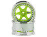 DS Racing DS-DE-226 Green Face/Chrome Lip/Black Rivets Drift Element 6 Spoke Drift Wheel (2 Pack)