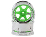DS Racing DS-DE-228 Fluorescent Green/Chrome Lip/Black Rivet Drift Element 6 Spoke Drift Wheels (2 Pack)