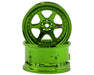 DS Racing DS-DE-232 Green Chrome Drift Element 6 Spoke Drift Wheels (2 Pack)