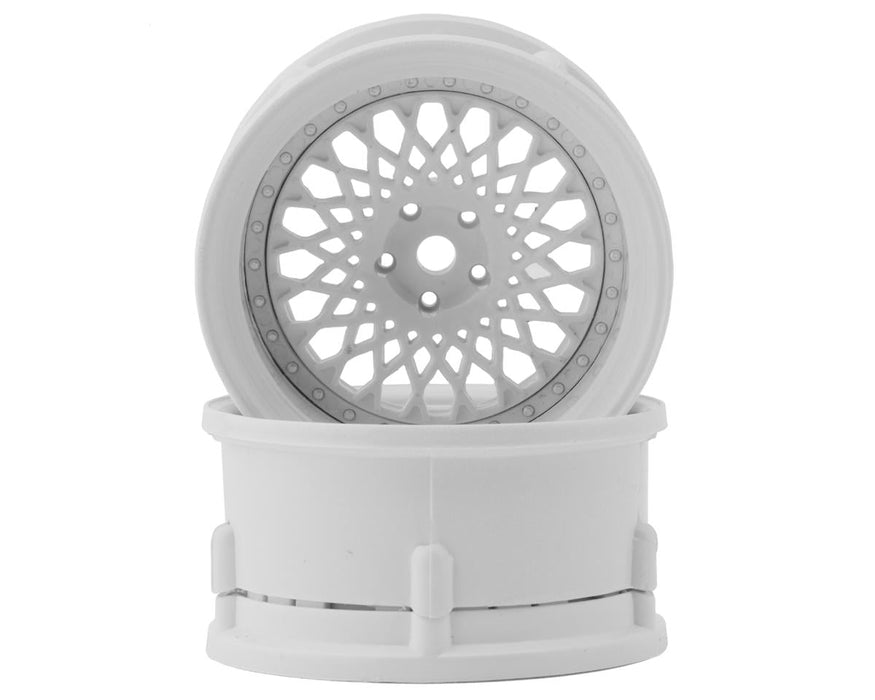 DS Racing DS-DE-301 Triple White Drift Element Mesh Drift Wheels with Adjustable Offset (2 Pack)