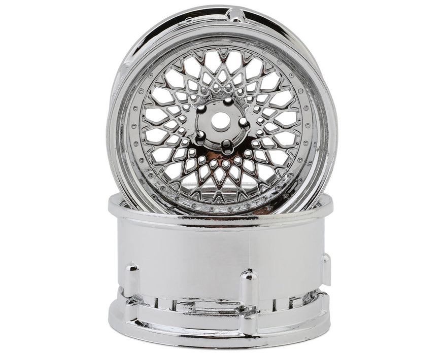 DS Racing DS-DE-308 Tri Chrome Element Mesh 1/10 Drift Wheels (2 Pack)