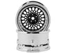DS Racing DS-DE-312 Black with Chrome Lip Element Mesh 1/10 Drift Wheels (2 Pack)