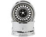 DS Racing DS-DE-313 Black with Chrome Lip & Gold Rivets Element Mesh 1/10 Drift Wheels (2 Pack)