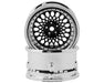 DS Racing DS-DE-314 Black with Chrome Lip & Black Rivets Element Mesh 1/10 Drift Wheels (2 Pack)
