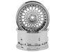 DS Racing DS-DE-316 Silver with Chrome Lip & Black Rivets Element Mesh 1/10 Drift Wheels (2 Pack)