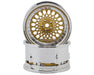 DS Racing DS-DE-317 Gold with Chrome Lip Element Mesh 1/10 Drift Wheels (2 Pack)