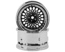 DS Racing DS-DE-319 Gunmetal with Chrome Lip Element Mesh 1/10 Drift Wheels (2 Pack)