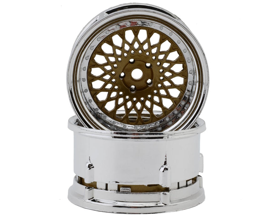 DS Racing DS-DE-321 Bronze with Chrome Lip Element Mesh 1/10 Drift Wheels (2 Pack)