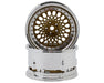 DS Racing DS-DE-322 Bronze with Chrome Lip & Gold Rivets Element Mesh 1/10 Drift Wheels (2 Pack)