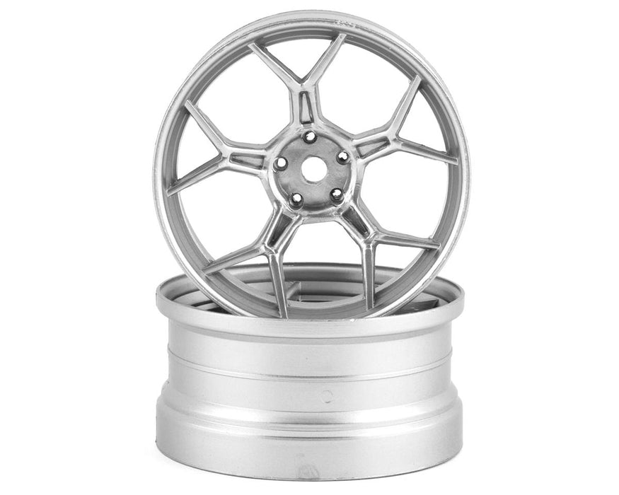 DS Racing DS-DF-005 Chrome Feathery Split Spoke Drift Wheels with 6mm Offset (2 Pack)