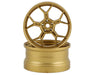 DS Racing DSC-DF-006 Gold Feathery Split Spoke Drift Wheels with 6mm Offset (2 Pack)