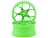 DS Racing DS-DF-5Y2-6FG-HG Fluorescent Green Feathery Split Spoke Drift Wheels with 6mm Offset (2 Pack)