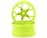 DS Racing DS-DF-5Y2-6FL-HG Fluorescent Lime Feathery Split Spoke Drift Wheels with 6mm Offset (2 Pack)