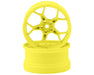 DS Racing DS-DF-5Y2-6FY-HG Fluorescent Yellow Feathery Split Spoke Drift Wheels with 6mm Offset (2 Pack)