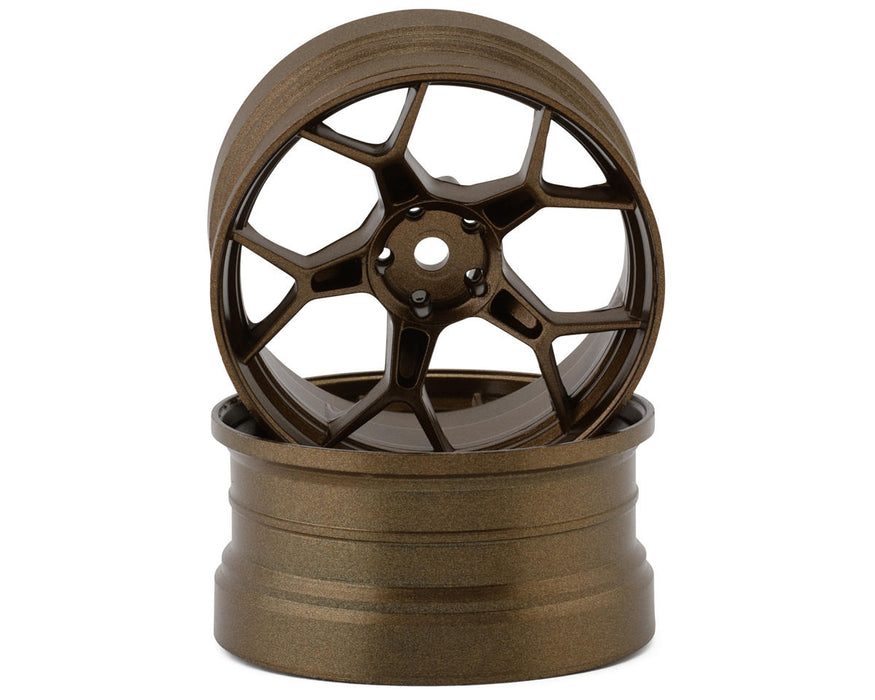 DS Racing DS-DF-5Y2-8B-BZ Bronze Feathery Split Spoke Drift Wheels with 8mm Offset (2 Pack)