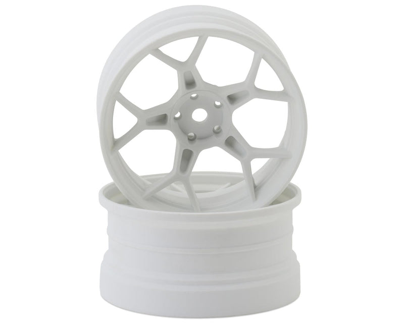 DS Racing DS-DF-5Y2-8W-WM Matte White Feathery Split Spoke Drift Wheels with 8mm Offset (2 Pack)