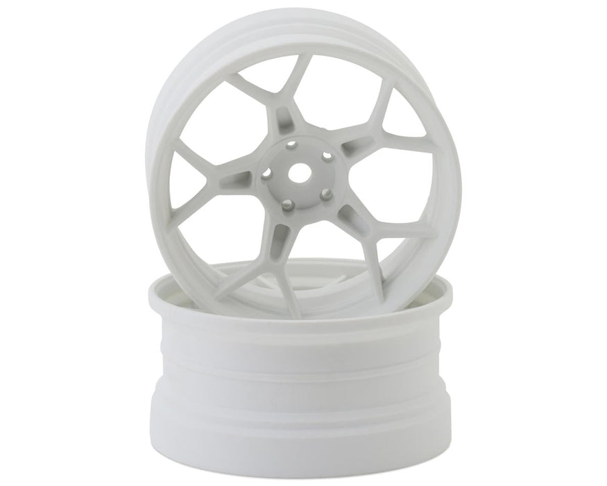 DS Racing DS-DF-5Y2-8W-WM Matte White Feathery Split Spoke Drift Wheels with 8mm Offset (2 Pack)