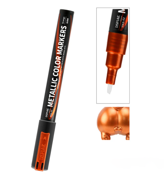 DSPIAE MKA02 Super Metallic Orange Dual Tip Acrylic Paint Marker