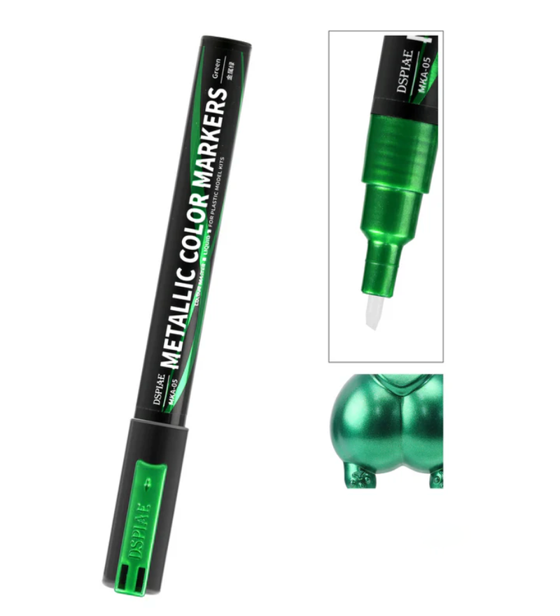 DSPIAE MKA05 Super Metallic Green Dual Tip Acrylic Paint Marker