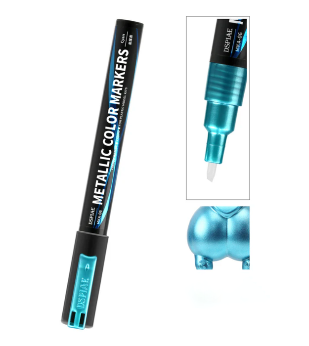 DSPIAE MKA06 Super Metallic Cyan Dual Tip Acrylic Paint Marker