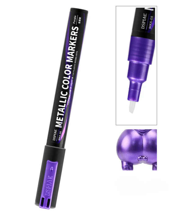 DSPIAE MKA08 Super Metallic Purple Dual Tip Acrylic Paint Marker