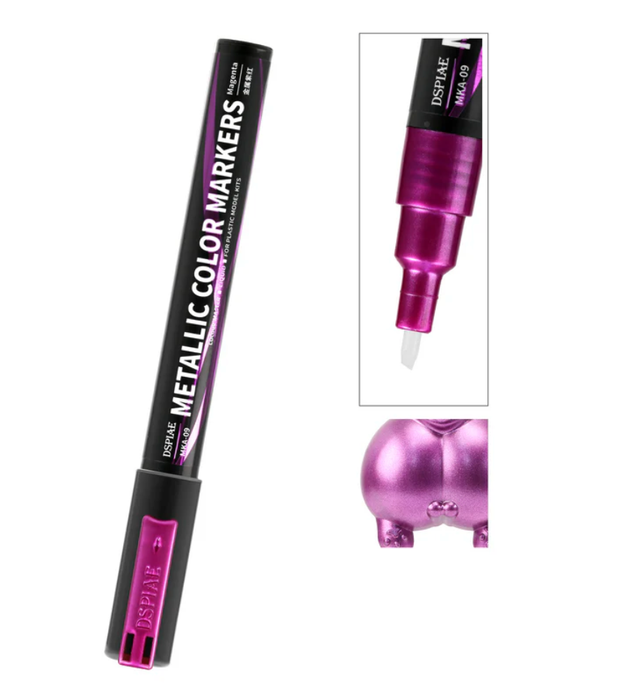 DSPIAE MKA09 Super Metallic Magenta Dual Tip Acrylic Paint Marker