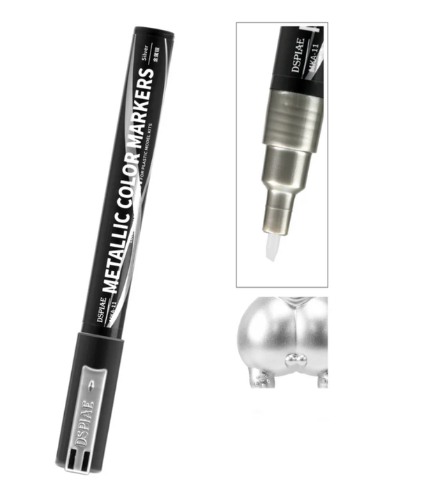 DSPIAE MKA11 Super Metallic Silver Dual Tip Acrylic Paint Marker