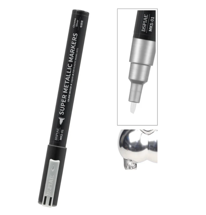 DSPIAE MKS-01 Super Metallic Chrome Silver Dual Tip Acrylic Paint Marker