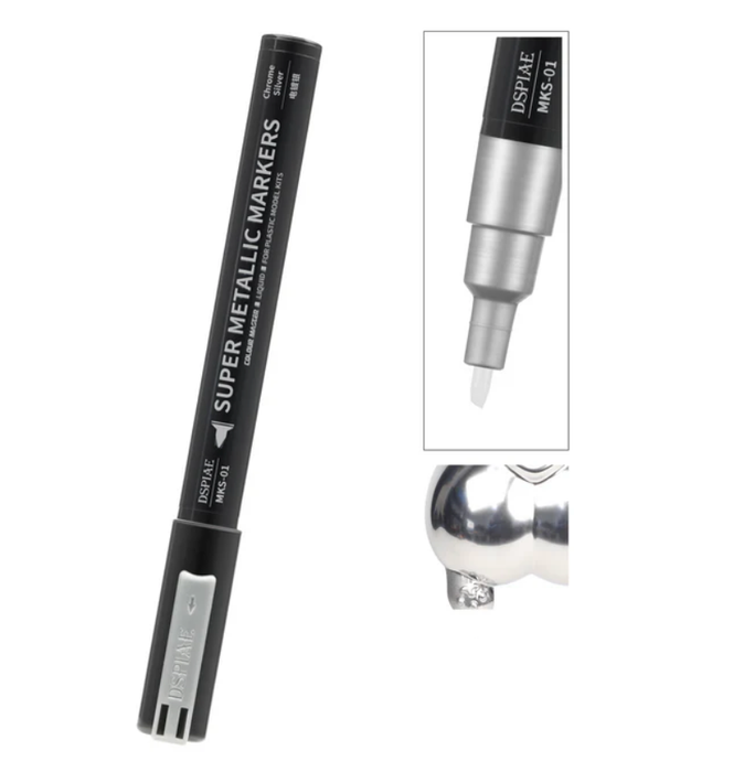 DSPIAE MKS-01 Super Metallic Chrome Silver Dual Tip Acrylic Paint Marker
