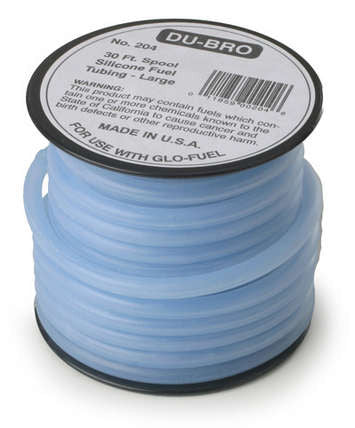 Du-Bro 204 Large 1/8" Super Blue Silicone Fuel Tubing for Glo-Fuel 30' Spool