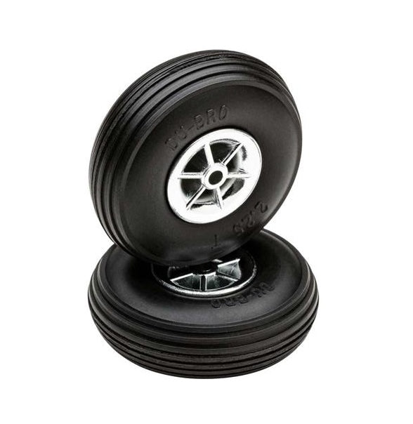 Du-Bro 225TC 2-1/4” Treaded Chrome Wheel for Scale Aircraft (2 Pack)