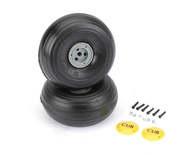 Du-Bro 338TLC 1/5 Scale Treaded Lightweight J-3 Cub Wheels (3-3/8")