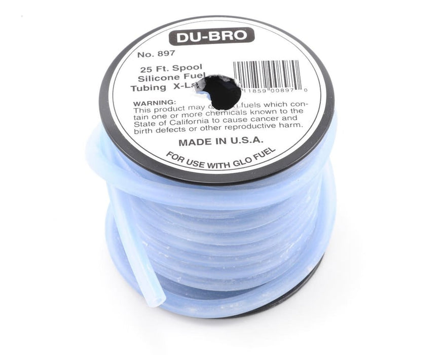 Du-Bro 897 X-Large 5/32" Super Blue Silicone Fuel Tubing for Glo-Fuel 25' Spool