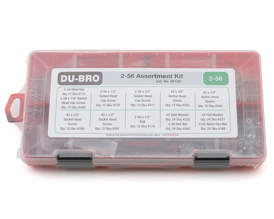 Du-Bro AK100 2-56 Hardware Assortment 180 Piece Set