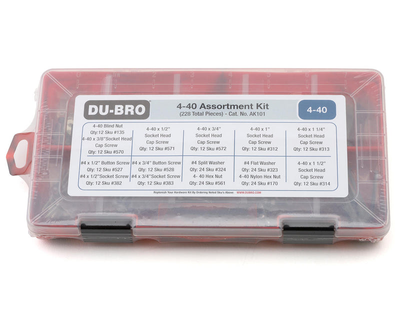 Du-Bro AK101 4-40 Hardware Assortment 228 Piece Set
