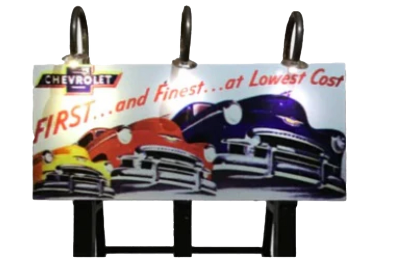 Dwarvin DVBB106-FA HO Scale Assembled Fiber-Lit Chevrolet Billboard