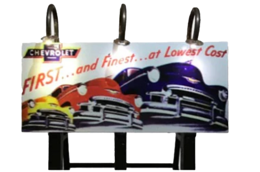 Dwarvin DVBB106-FP HO Scale Unassembled Fiber-Lit Chevrolet Billboard