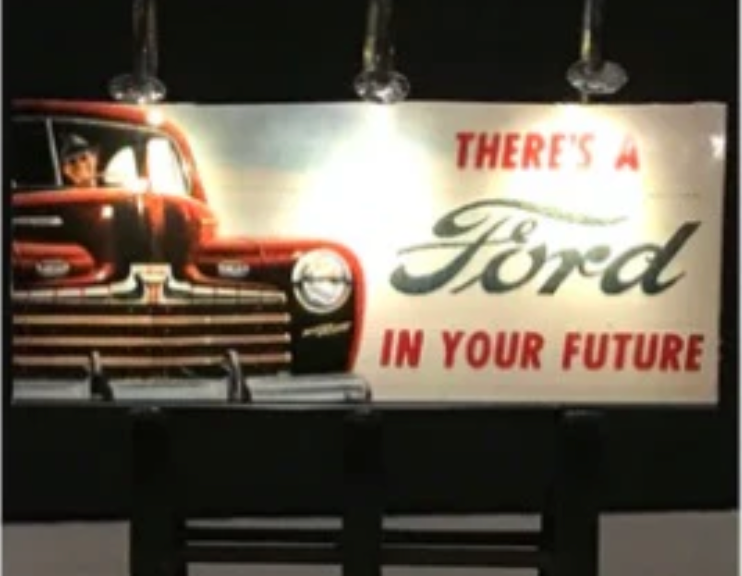 Dwarvin DVBB107-FA HO Scale Assembled Fiber-Lit Ford Billboard